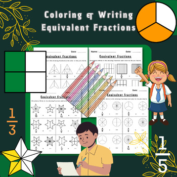 Preview of Coloring & Writing Equivalent Fractions