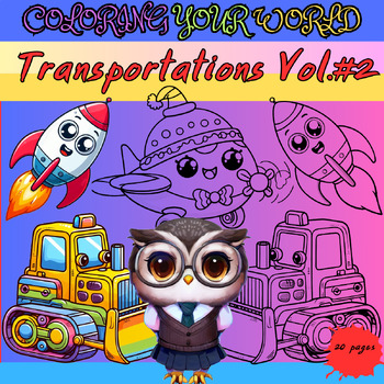 Preview of Coloring Your World :Transportation Vol#2 Perfect for Kids Ages 2-4