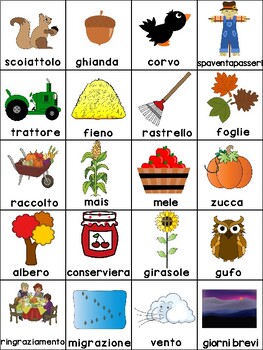Coloring activity pages in Italian - Autunno / Autumn - Fall by Vari ...