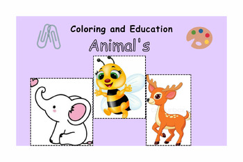 Preview of Coloring and Education, animal's