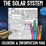 Solar System Graphic Organizer & Coloring Pages - One Page