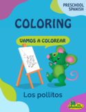 Coloring and Spanish with Los Pollitos song book