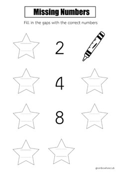 Preview of Missing Numbers 1-10 and 1-20 worksheets