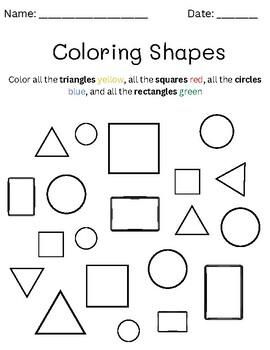 Coloring and counting shapes activity by Shelby mendonca | TPT