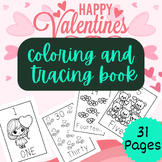 Coloring and tracing Valentine’s Day book