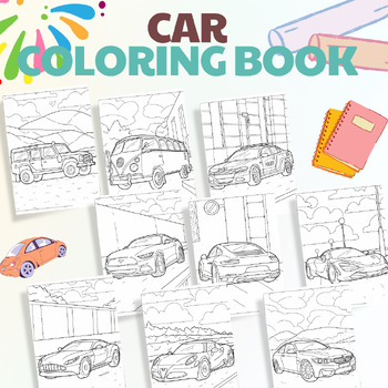 Preview of Coloring book cars Preschool coloring pages Printable 50 Pages