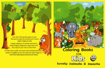 Preview of Coloring book for kids | Lovely animals & insects