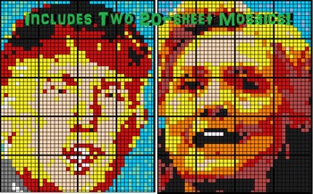 Preview of Coloring by Fractions - Donald Trump vs Hillary Clinton (Two 20-Sheet Mosaics)