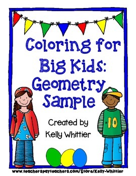 Preview of Coloring for Big Kids: Free Sample from Geometry Packet