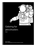 Coloring for preschoolers Astronauts and Spaceship