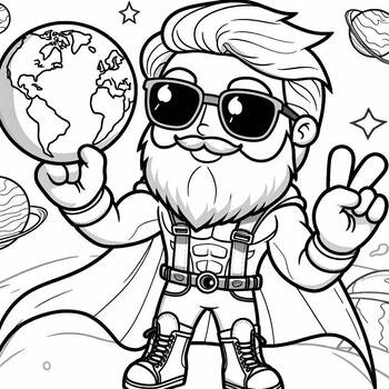 Preview of Coloring page: Earth Hero