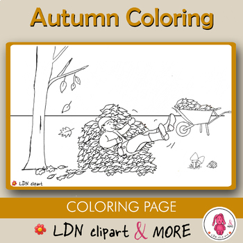 Preview of FALL / AUTUMN writing motor skills COLORING page, print, go & have fun!