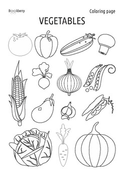 Coloring page - Vegetables by Bookberry | Teachers Pay Teachers