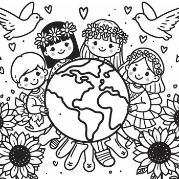 Preview of Coloring page We are the world