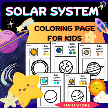 Preview of Coloring page of planets in the Solar System