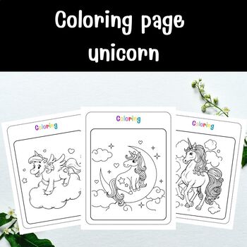 Preview of Coloring page unicorn