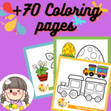 Coloring pages (+70 pages) - March coloring sheets about Objects and Flowers