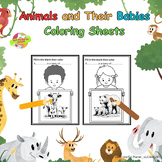 Coloring pages Animal Parents and Their Offspring Babies, 