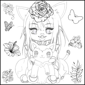 Anime Cat Coloring Pages - Fun and Free Printable Pages for Kids