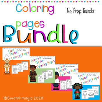 Preview of Coloring pages for kids bundle