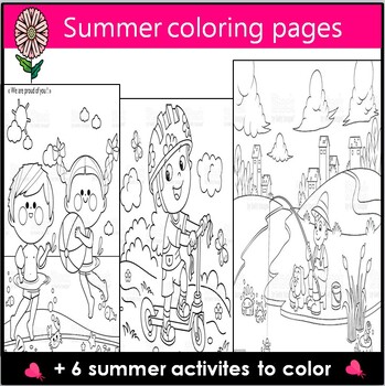 Preview of Summer Coloring pages| Free summer activities.