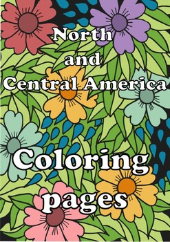 Preview of Coloring pages sheets North and Central America countries map American countries