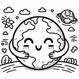 Coloring picture Happy Earth, Happy New Year-Make the Eart