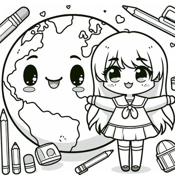 Preview of Coloring picture Happy Earth, Make the Earth Happy 2024 Campaign