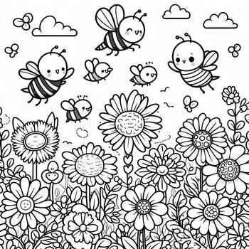 Preview of Coloring picture: Spring Day
