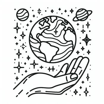 Preview of Coloring picture saving our planet - Make our Earth Happy Again 2024 Campaign