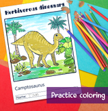 Coloring practice sheet Herbivorous dinosaurs