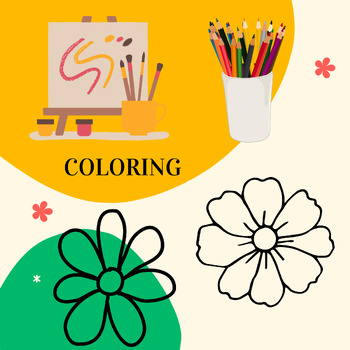 Preview of Coloring roses with colored pencils or a brush