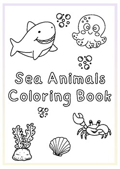 Preview of Coloring sheets-Sea Animals Coloring Book-12 Designs