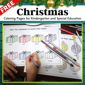 Preview of Christmas Coloring Pages Special Education Autism Colors FREE