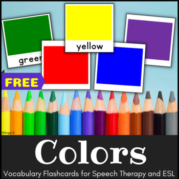 Preview of Color Flashcards Special Education ESL Autism Early Intervention Cards FREE