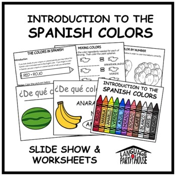 Introduction to the Colors in Spanish Worksheets & Slide Show