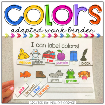 Preview of Colors Adapted Work Binder® ( 9 different sets of workpages )
