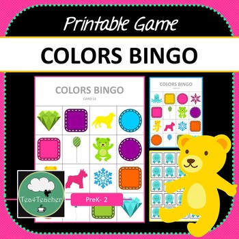 Colors Bingo Game by Tea4Teacher | TPT