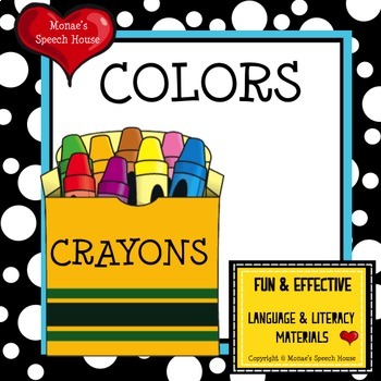 Preview of COLORS CRAYONS   PRE-K Early Literacy Speech Therapy Whole Group