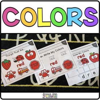 Preview of Learning Colors Printable Worksheets to Practice Identification & Color Words
