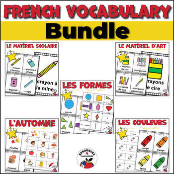 Preview of French Vocabulary Cards - Bundle FSL