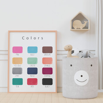 Preview of Colors Educational Poster, Montessori Poster, Learn Colors, Classroom Decor.