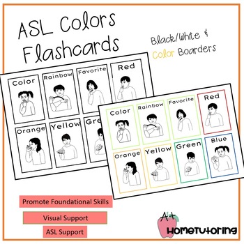 Preview of ASL Colors Flashcards B/W & Color Boarders
