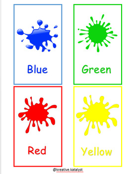 Colors Flashcards Basic 10 colors for Preschool and Kindergarten - 1/4 ...