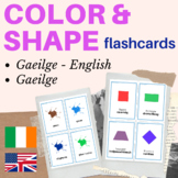 Colors Irish Gaeilge Flashcards | Shapes Irish Gaeilge flashcards