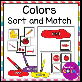 Preview of Special Education Adapted Morning Work Center Activity Colors Match & Sort Book