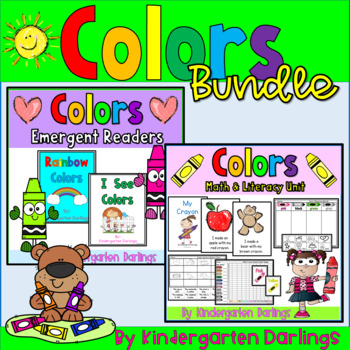 Preview of Colors Math and Literacy Emergent Readers and No Prep Printable Bundle