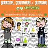 Colors, Numbers, & Shapes: Gray Chevron