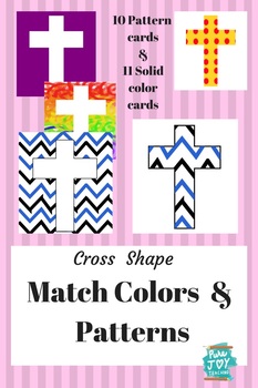 Preview of Colors & Pattern Match cards, Cross Shapes Easter Christian