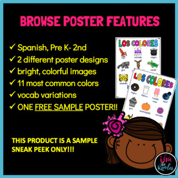 FREEBIE: Colors in Spanish Picture-Vocab Poster/ Los Colores by